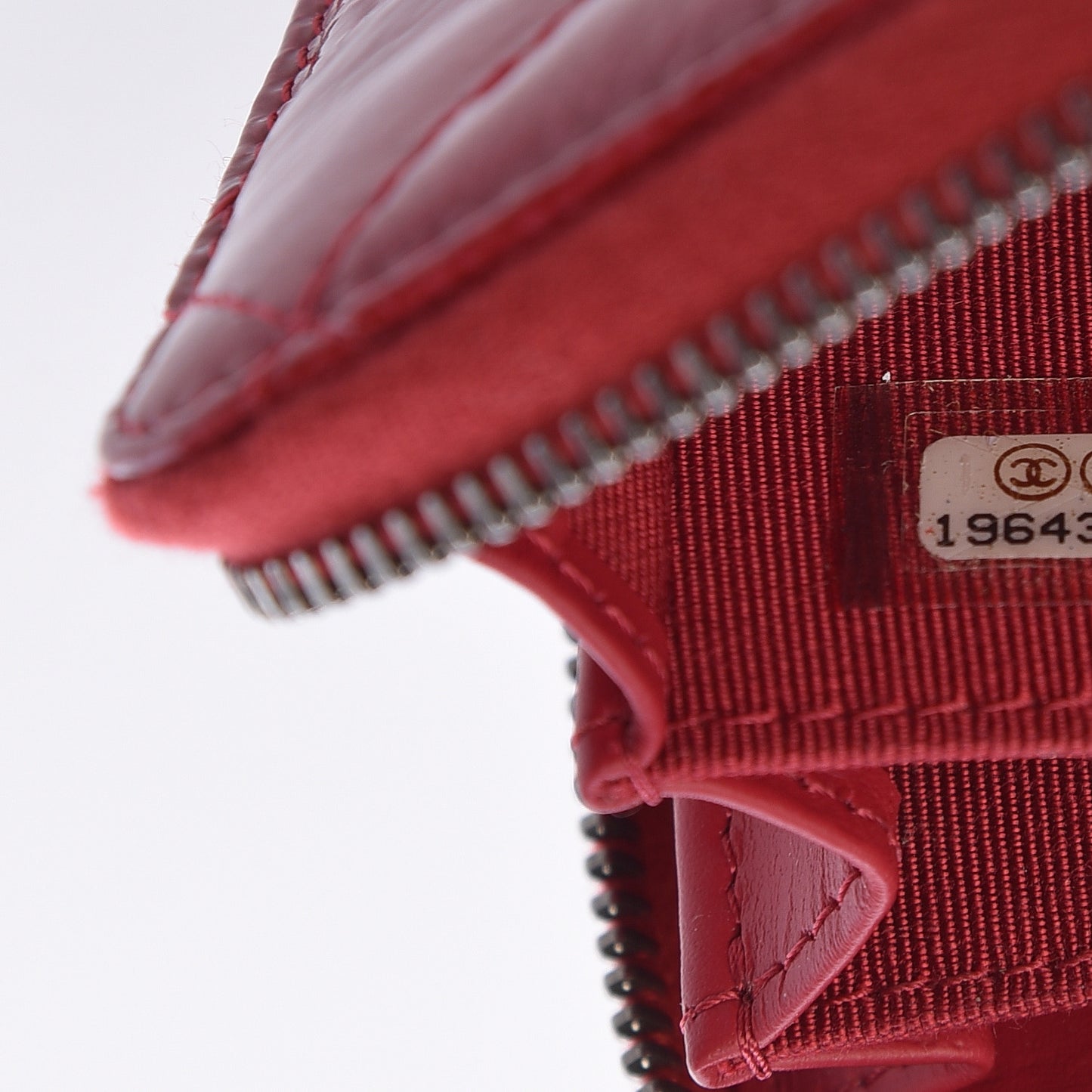 Patent Goatskin Paris Dallas Zip Around Wallet Red