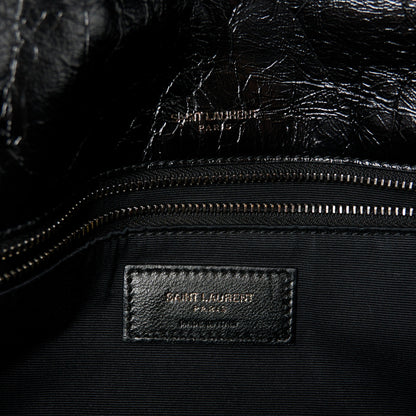 Saint Laurent Crinkled Calfskin Matelasse Monogram Medium Niki Chain Satchel Black 6 of 10