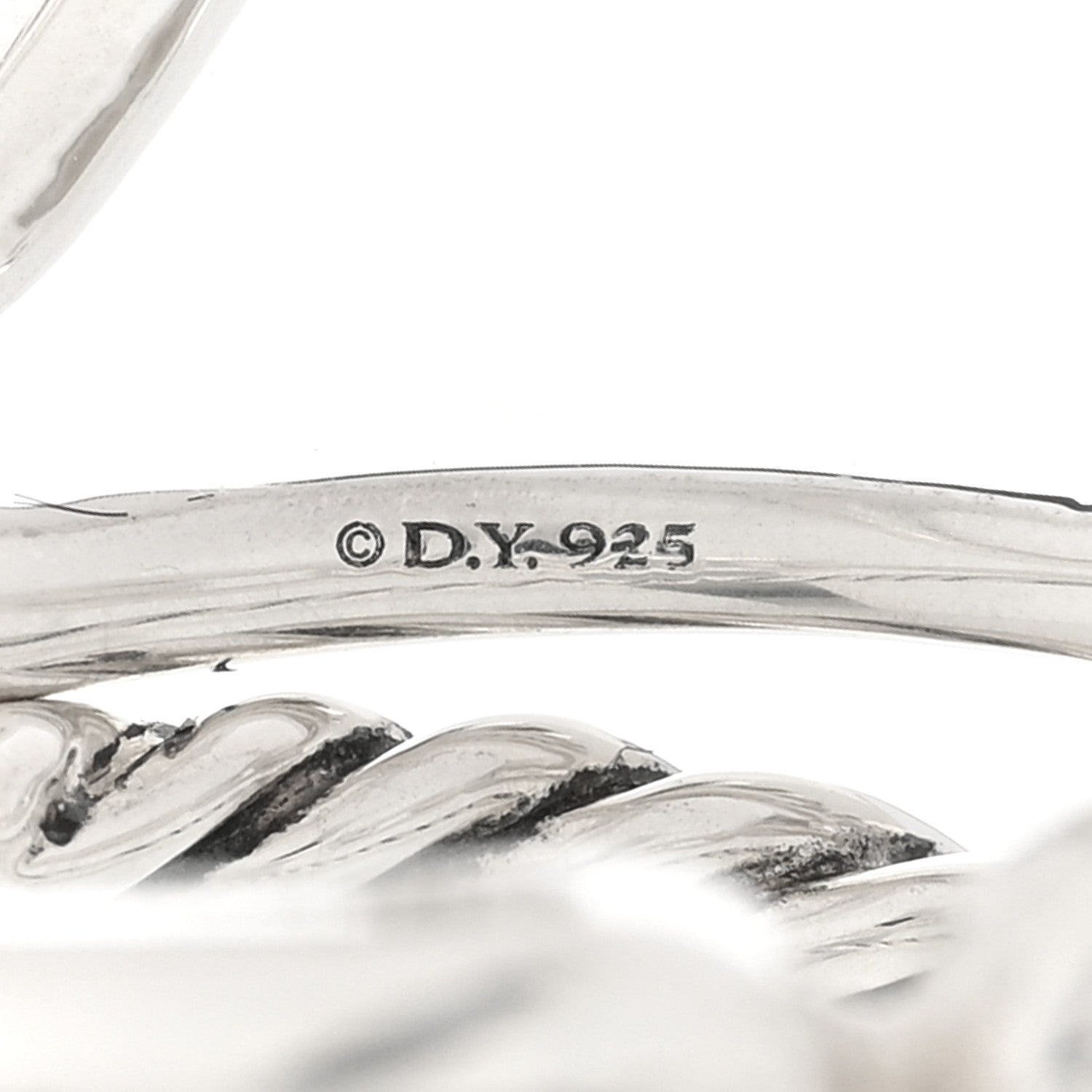 David Yurman Sterling Silver Diamond Wellesley Four-Row Ring 53 6.5 4 of 4