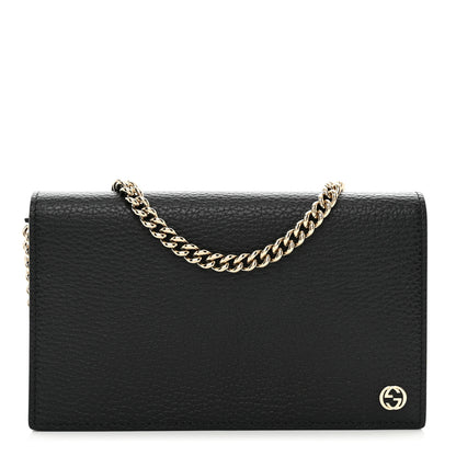 Gucci Dollar Calfskin Medium Betty Chain Wallet Black 1 of 11