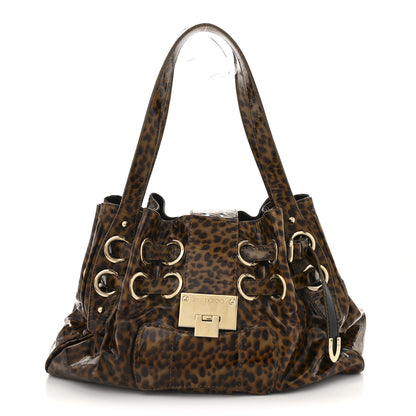 Jimmy Choo Patent Leopard Print Riki Natural 1 of 13