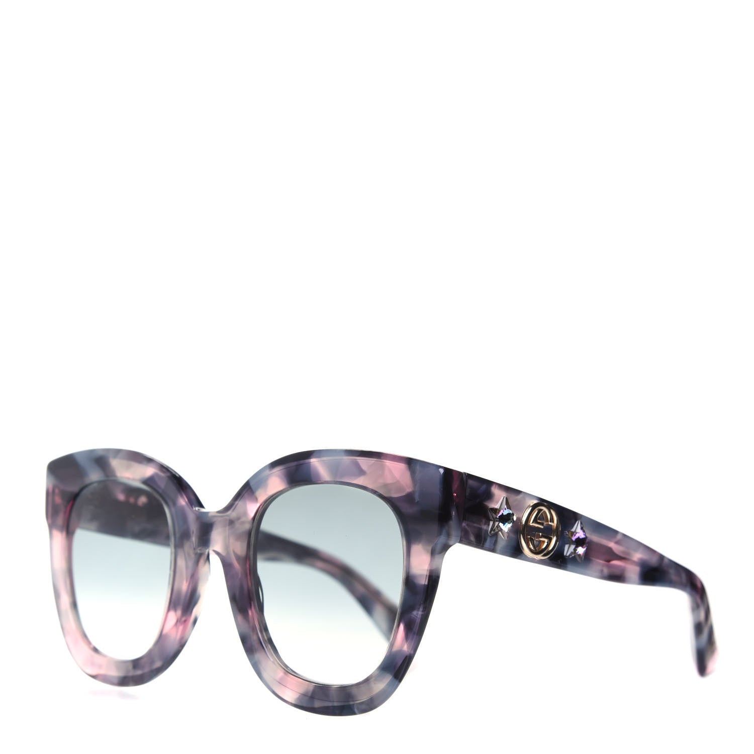Gucci Round Frame Star Sunglasses GG0208S Grey Pink 1 of 7