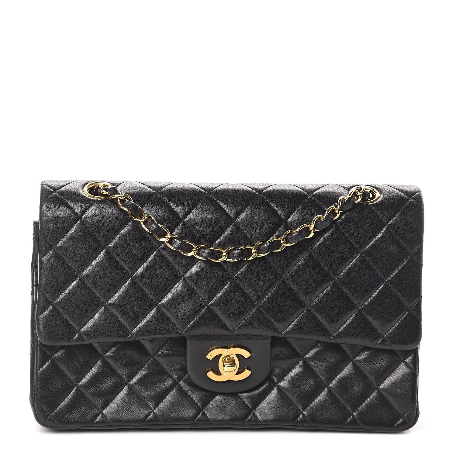 Chanel Lambskin Quilted Medium Double Flap Black 1 of 10