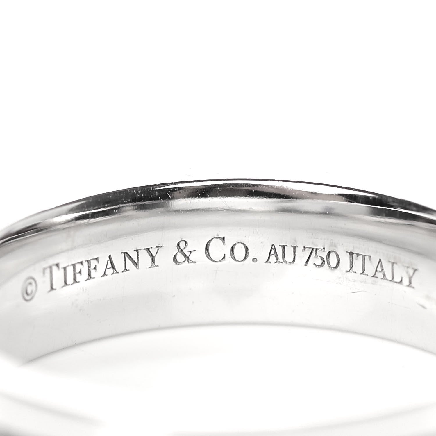Tiffany 18K White Gold Diamond T Two Narrow Ring 47 4 4 of 4