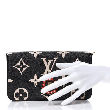 Louis Vuitton Empreinte Monogram Giant Crafty Pochette Felicie Black Creme 2 of 7