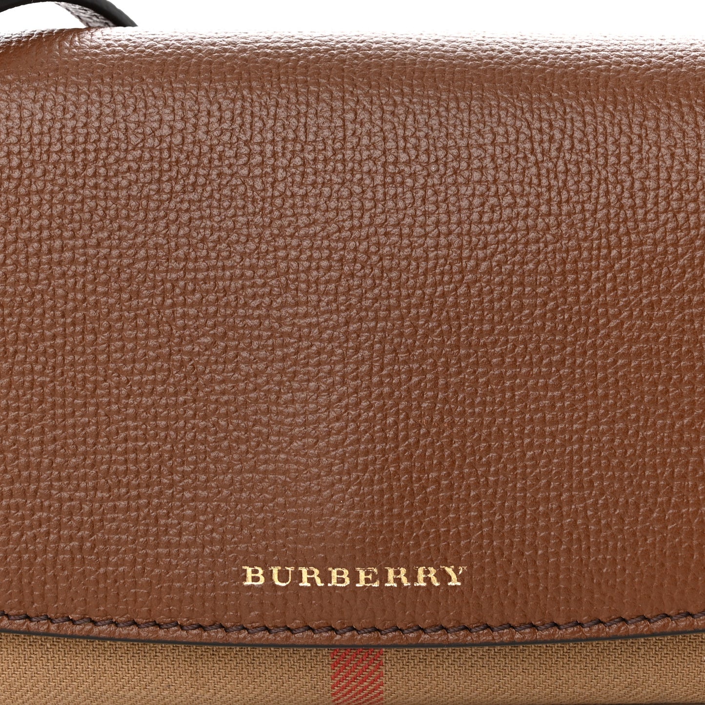 Derby Calfskin House Check Henley Wallet On Chain Tan