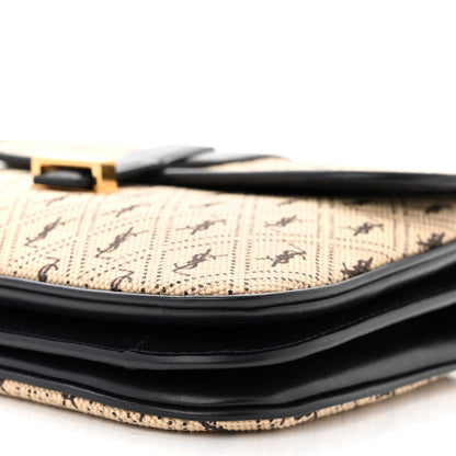 Saint Laurent Canvas Small Le Monogramme Satchel Beige Black 10 of 10