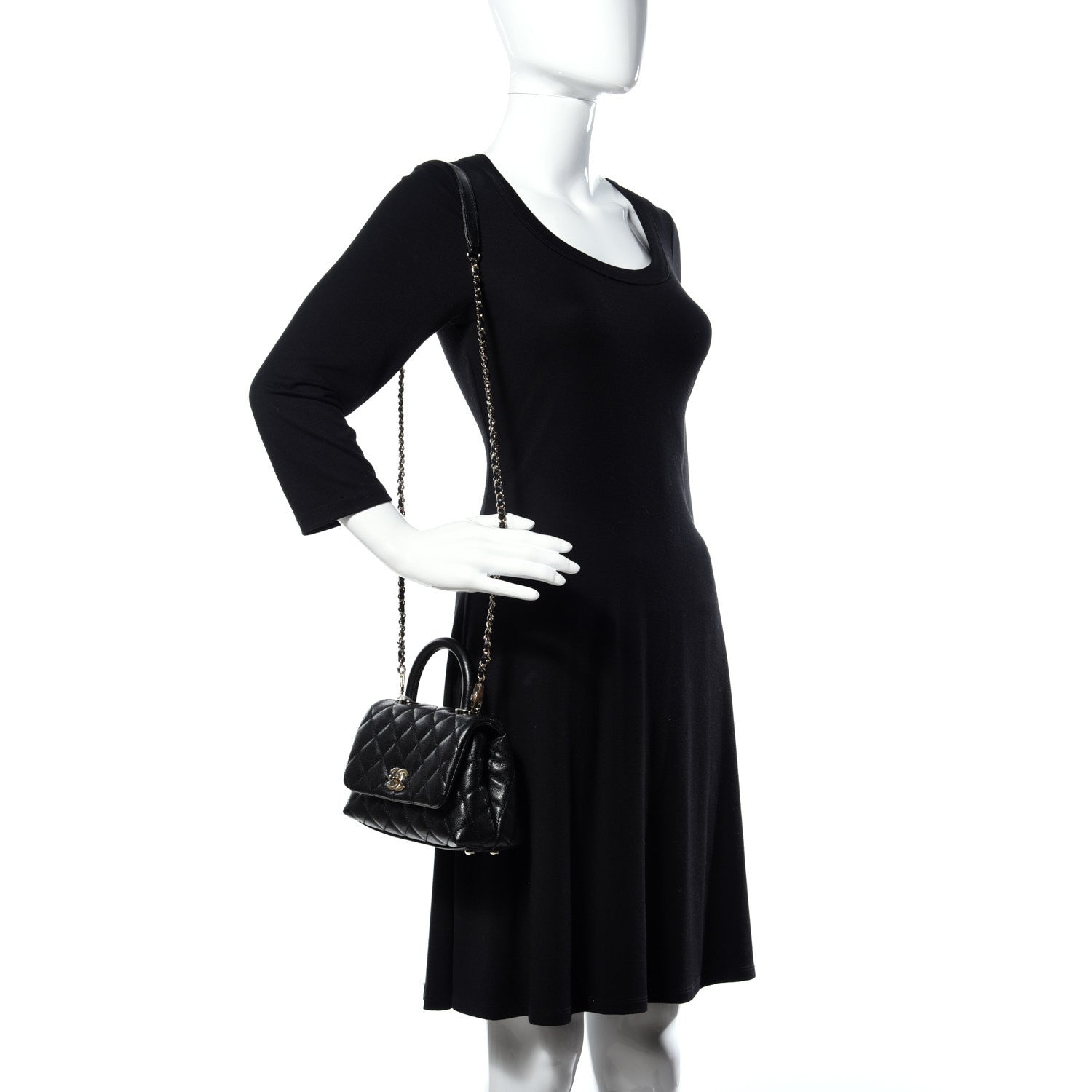 Chanel Caviar Quilted Extra Mini Coco Handle Flap Black 2 of 12