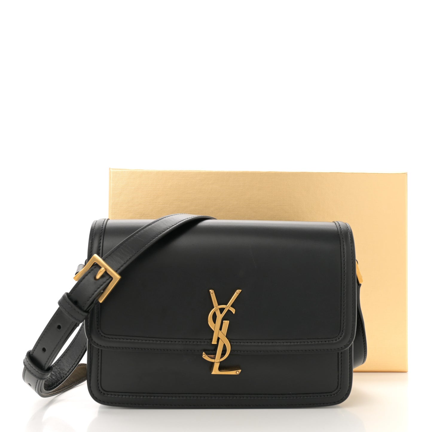 Box Calfskin Monogram Medium Solferino Satchel Black