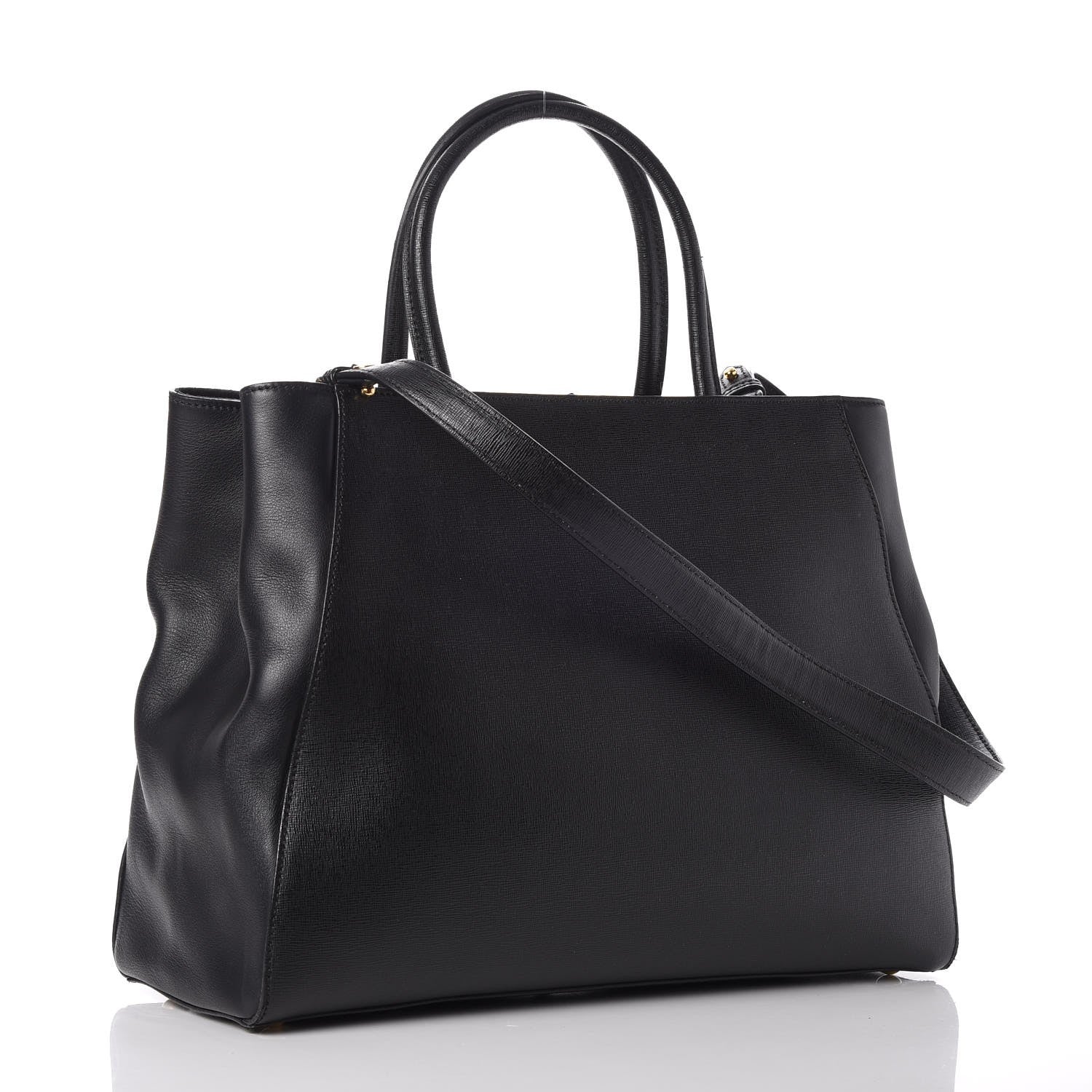 Fendi Vitello Elite Regular 2Jours Tote Black 4 of 14