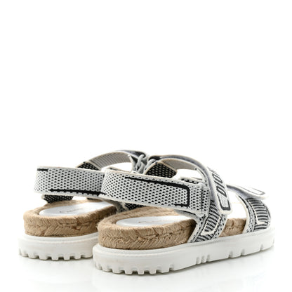 Christian Dior Technical Knit Jute Dioract 10mm Sandals 36 White Black 4 of 8