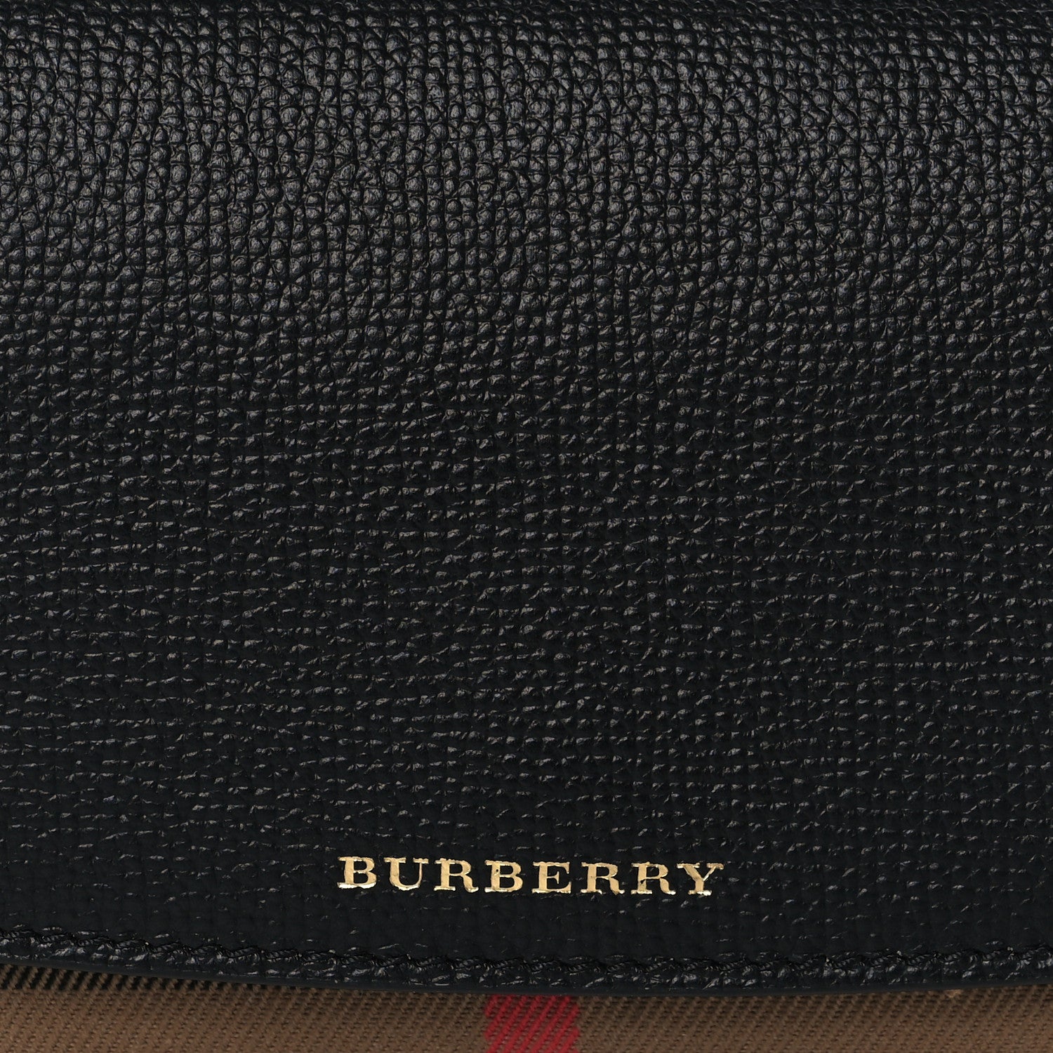 Burberry Grainy Calfskin House Check Henley Wallet On Chain Black 6 of 8