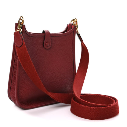 Hermes Taurillon Clemence Evelyne TPM Rouge H 3 of 10