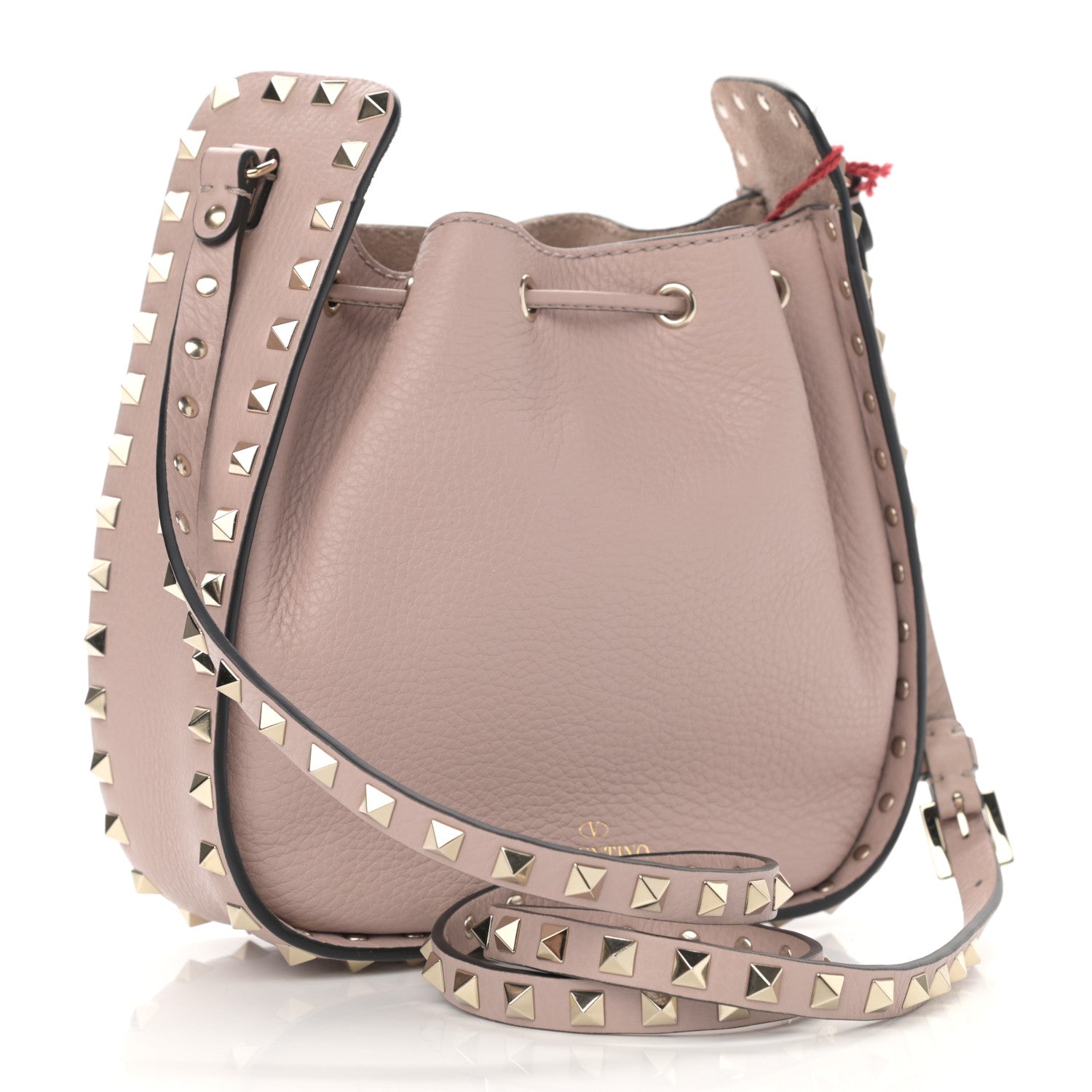 Valentino Garavani Grained Calfskin Rockstud Bucket Bag Poudre 3 of 14