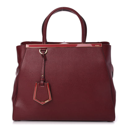Fendi Vitello Elite Regular 2Jours Tote Rosso Scuro Ciliegia 1 of 10