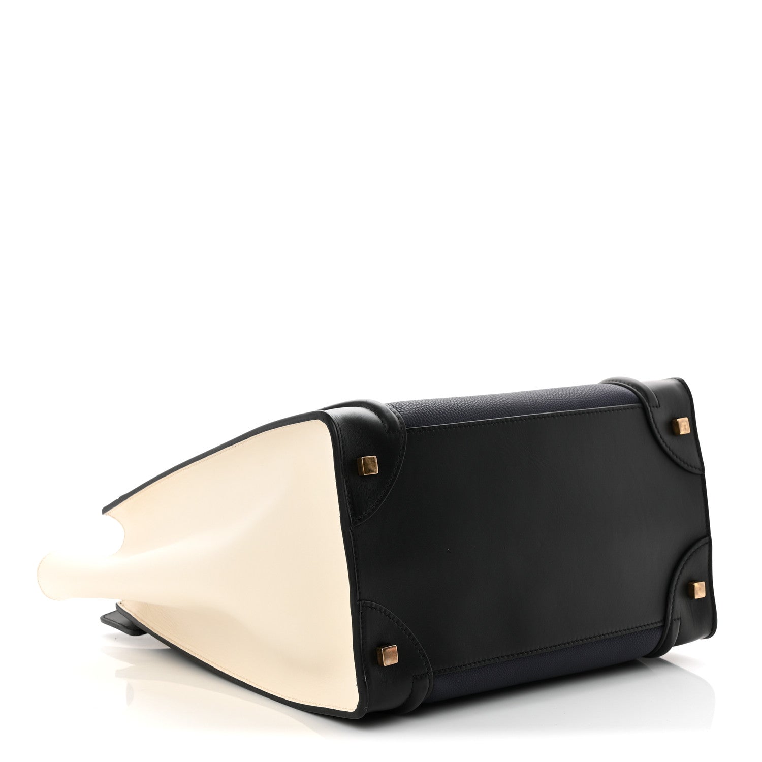 Celine Velluto Calfskin Mini Tri-Color Luggage Navy 4 of 10