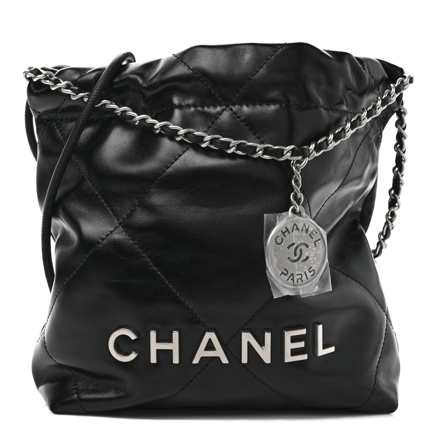 Chanel Shiny Calfskin Quilted Mini Chanel 22 Black 1 of 9