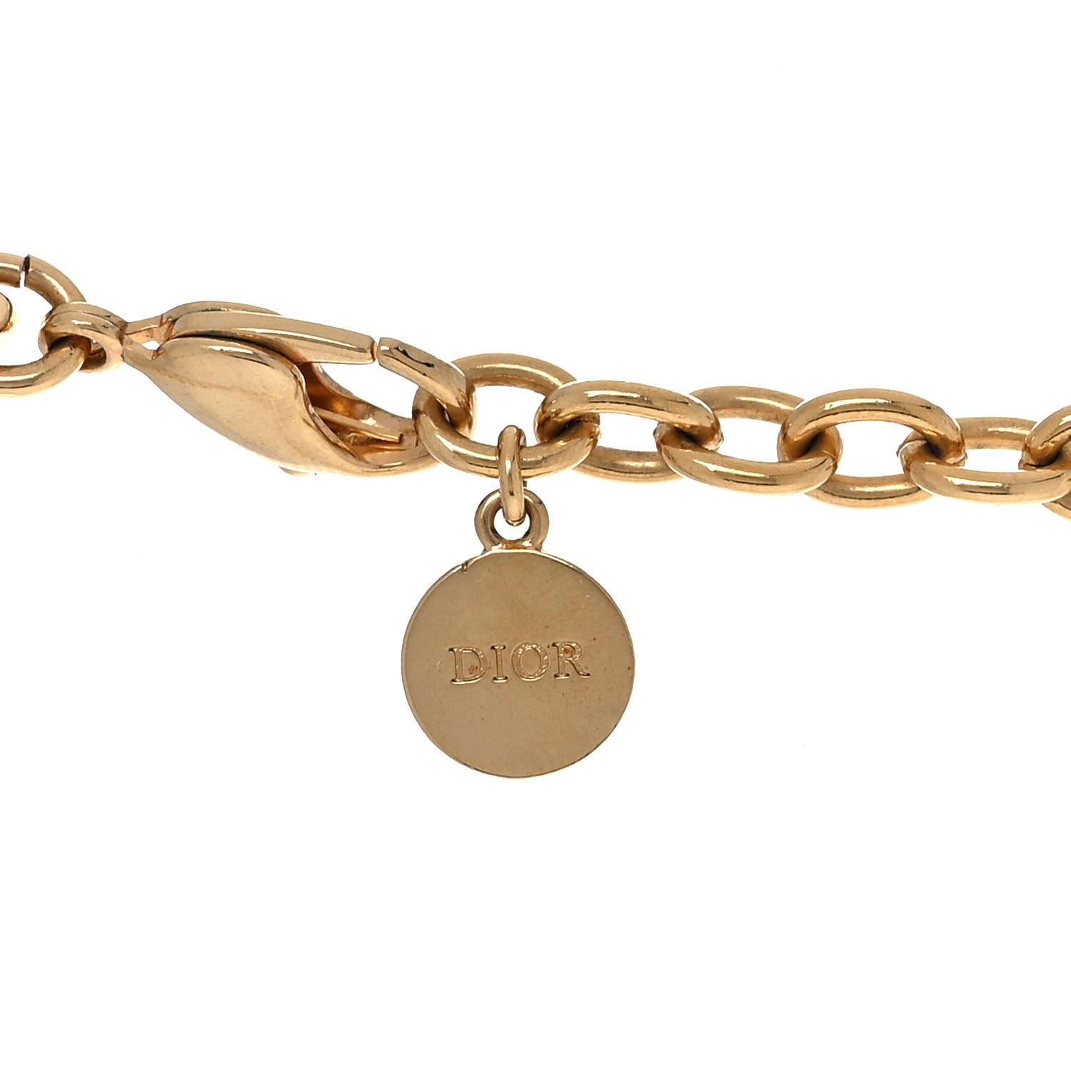 Christian Dior Metal Danseuse Etoile Chain Choker Necklace Gold 4 of 5