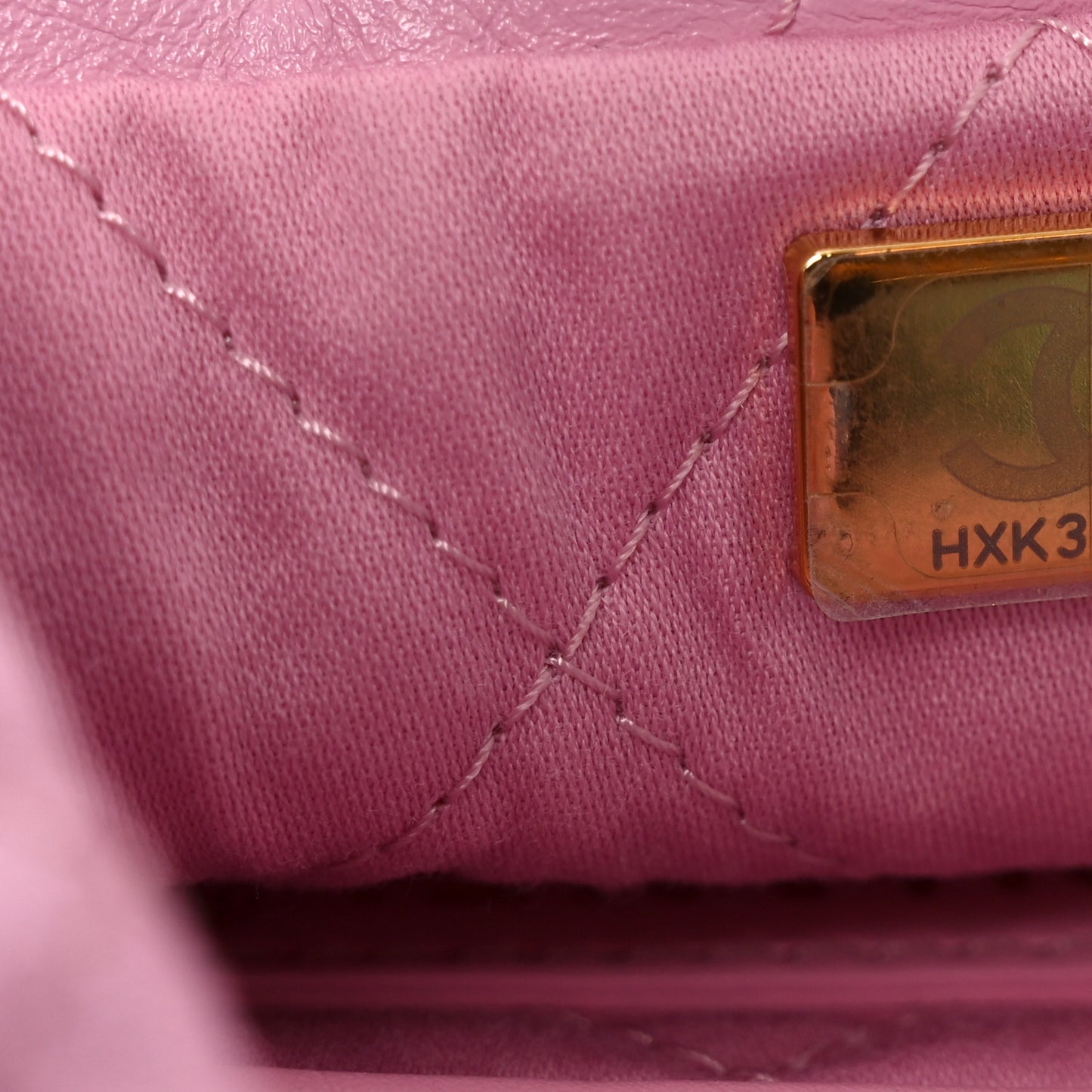 Shiny Calfskin Quilted Chanel 22 Drawstring Bag Pink