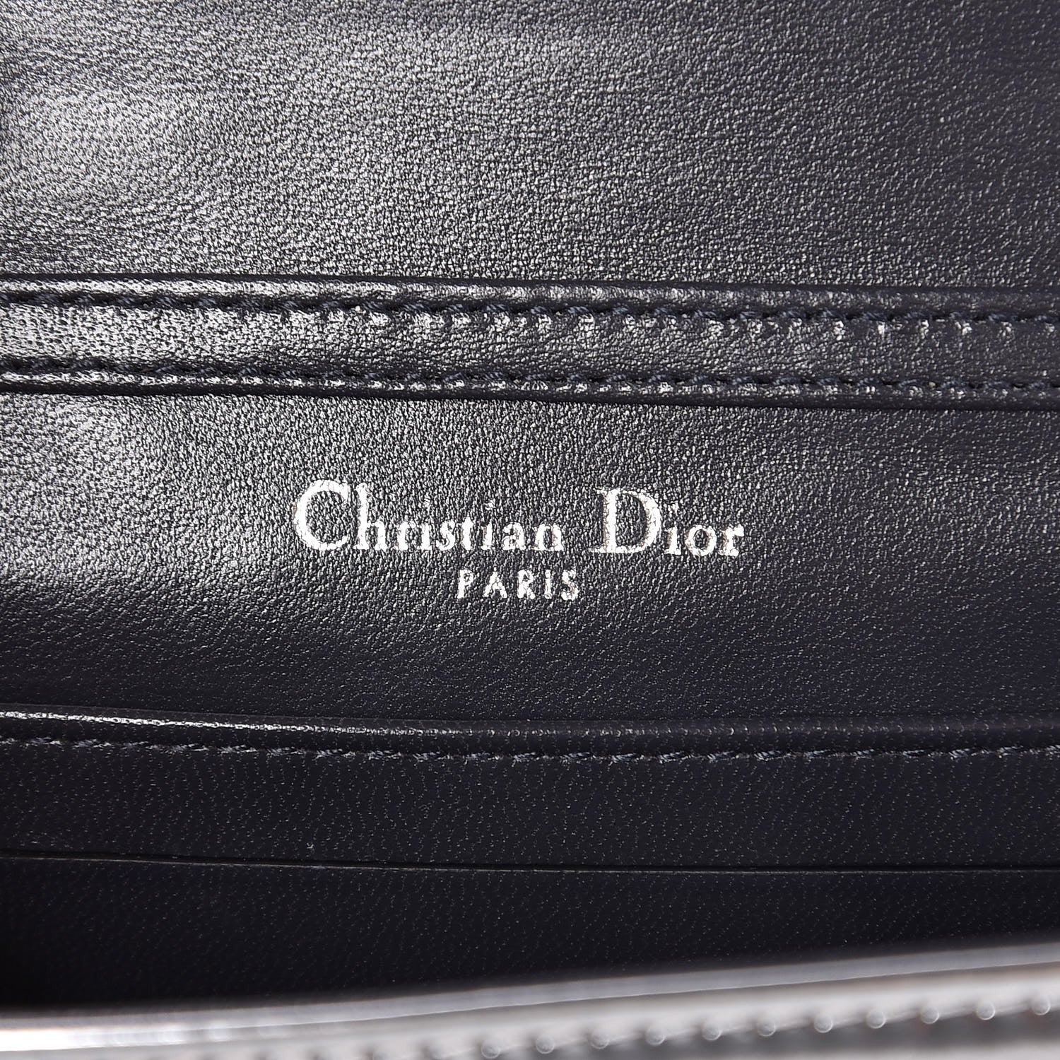 Christian Dior Metallic Patent Micro-Cannage Baby Diorama Flap Bag Silver 6 of 8
