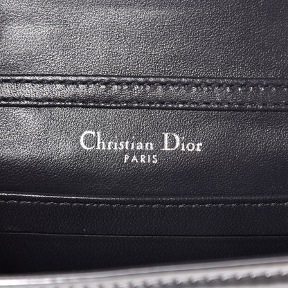 Christian Dior Metallic Patent Micro-Cannage Baby Diorama Flap Bag Silver 6 of 8