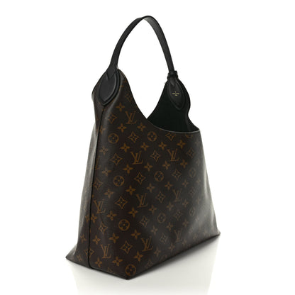 Louis Vuitton Monogram Flower Hobo Black 3 of 10