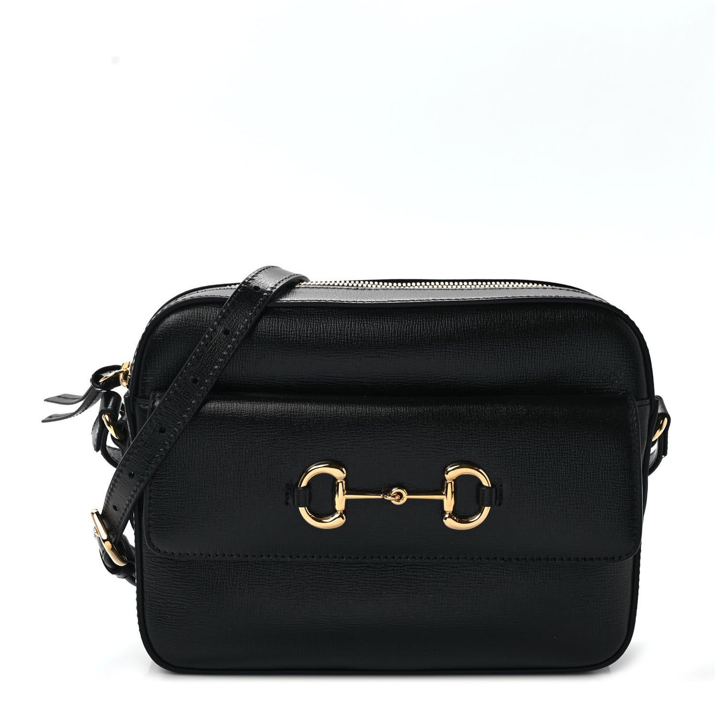 Textured Calfskin Small Horsebit 1955 Shoulder Bag Black