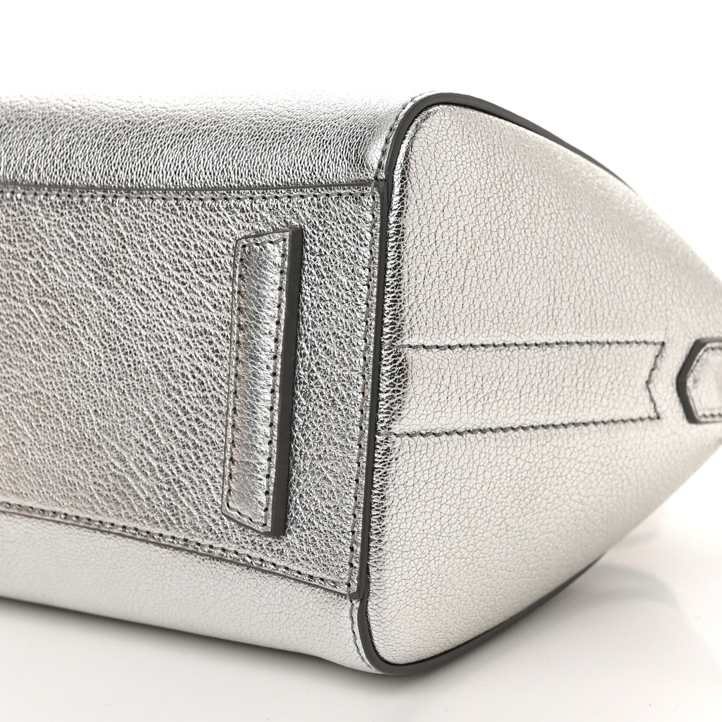 Metallic Sugar Goatskin Mini Antigona Silver