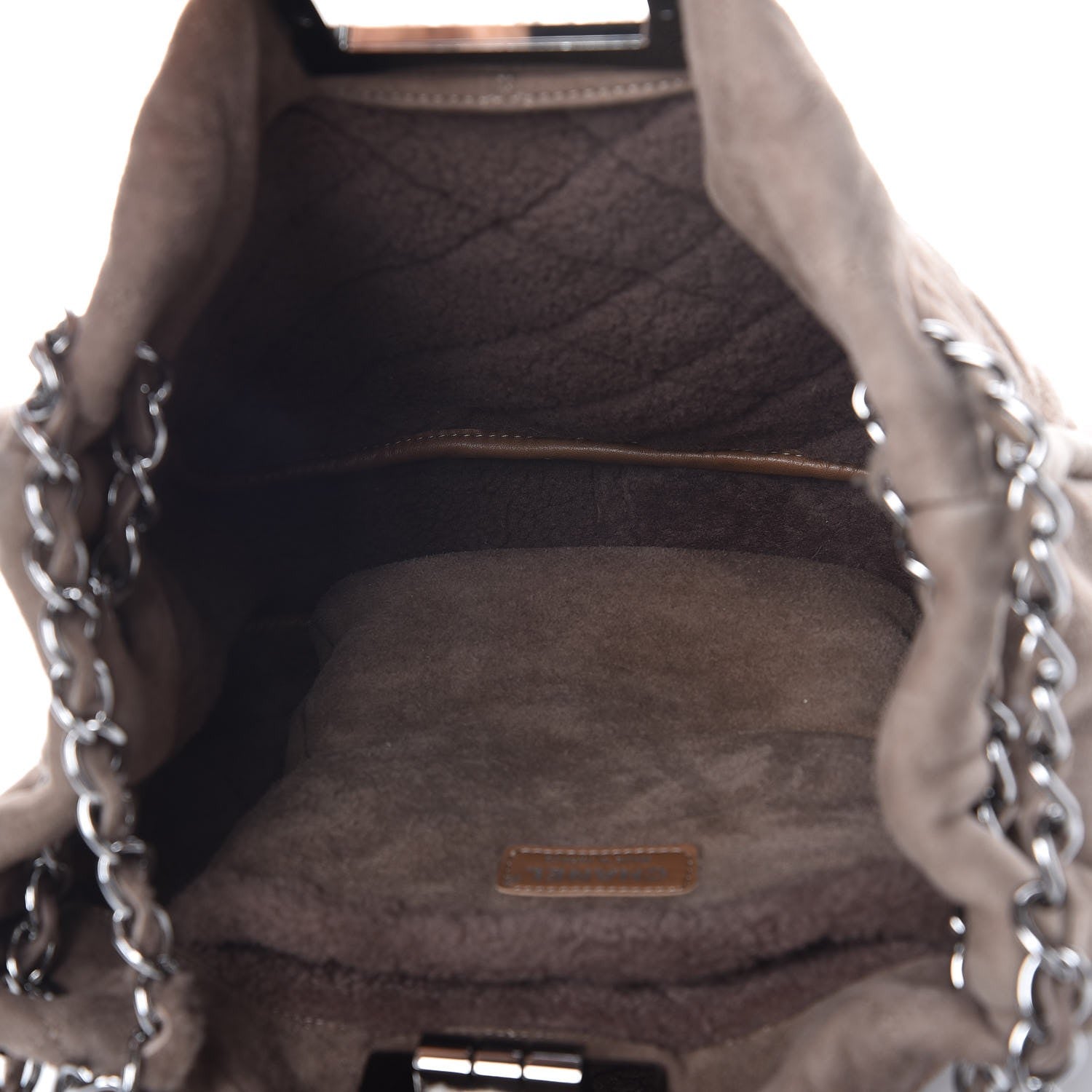 Chanel Shearling Quilted Mademoiselle Tote Brown 5 of 7