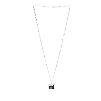 Tiffany Sterling Silver Puffed Heart Pendant Link Necklace 2 of 5