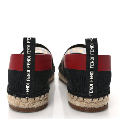 Fendi Canvas Mesh FF Colibri Espadrilles 37 Black Tobacco Moro 5 of 9