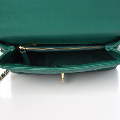 Chanel Caviar Quilted Small Coco Handle Flap Green 5 of 9