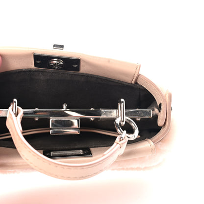 Fendi Shearling Shiny Nappa Micro Peekaboo Iconic Satchel Light Rose 4 of 9