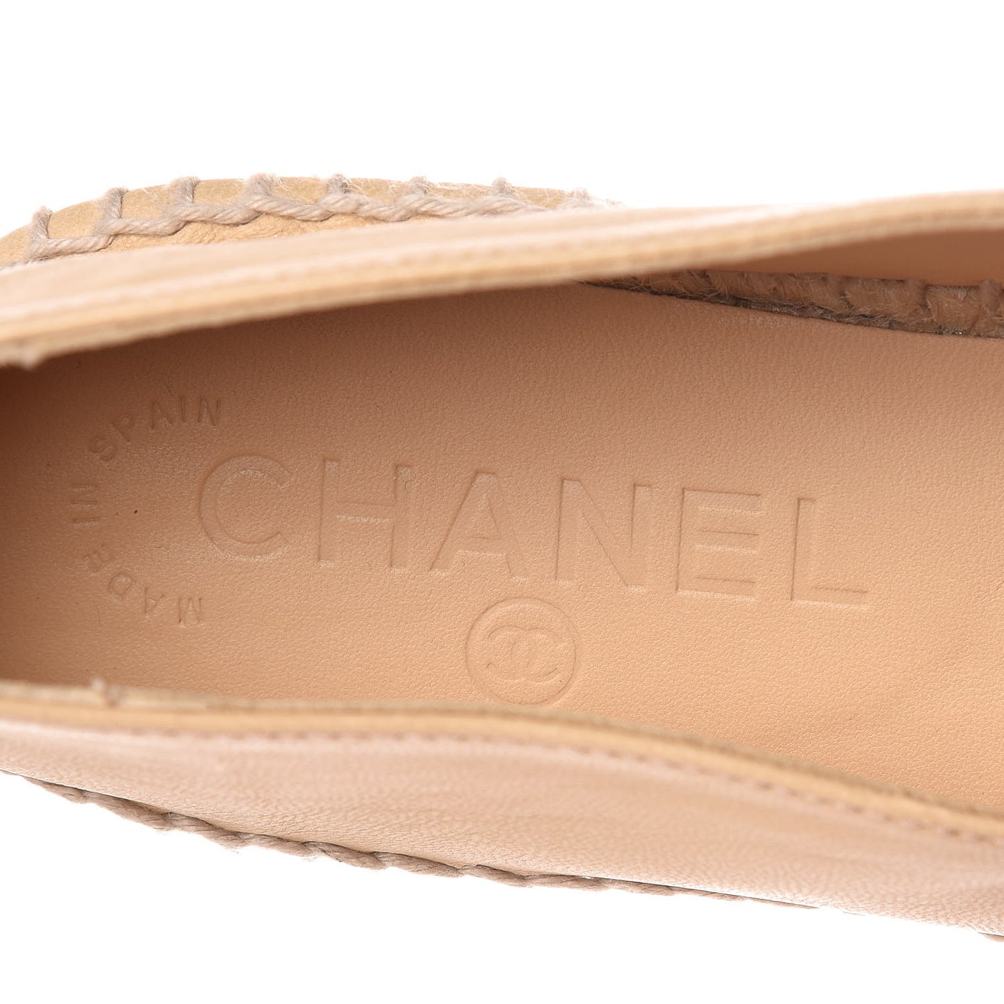 Lambskin CC Espadrilles 39 Beige Black