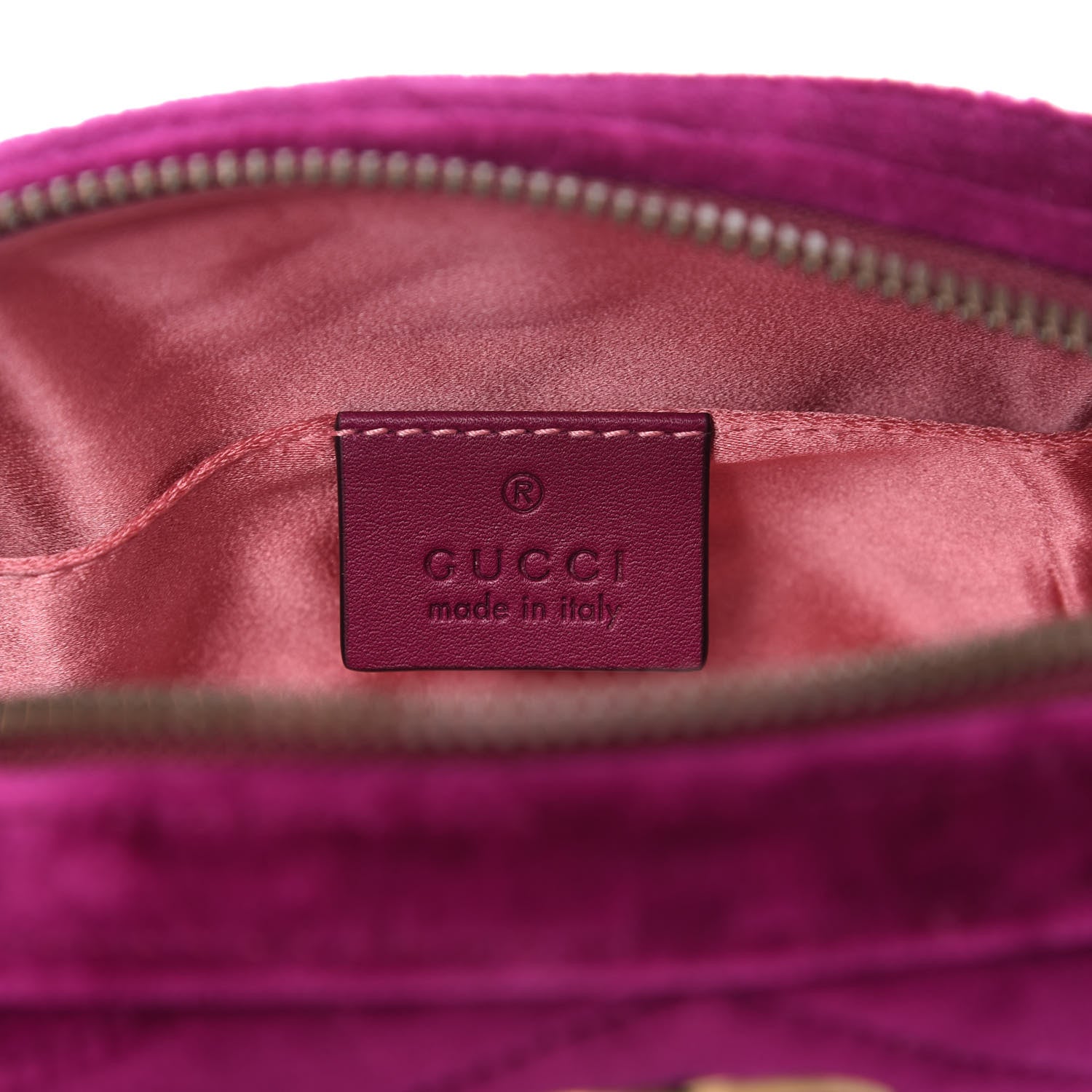 Gucci Velvet Matelasse GG Marmont Belt Bag 85 34 Fuchsia Violet Cyclamen 8 of 12