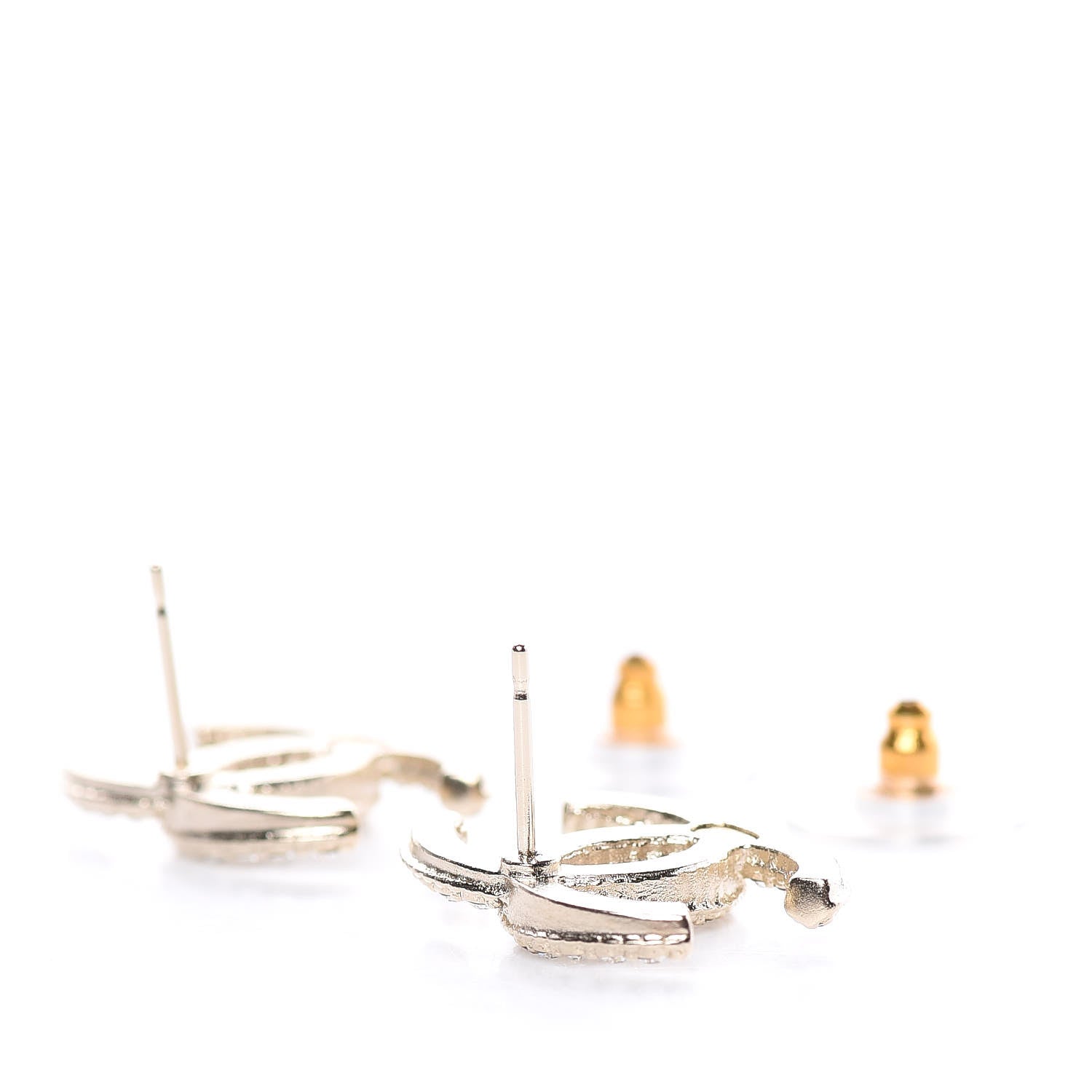 Chanel Crystal CC Earrings Gold 3 of 4