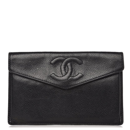 Chanel Caviar Timeless CC Envelope Wallet Black 1 of 10