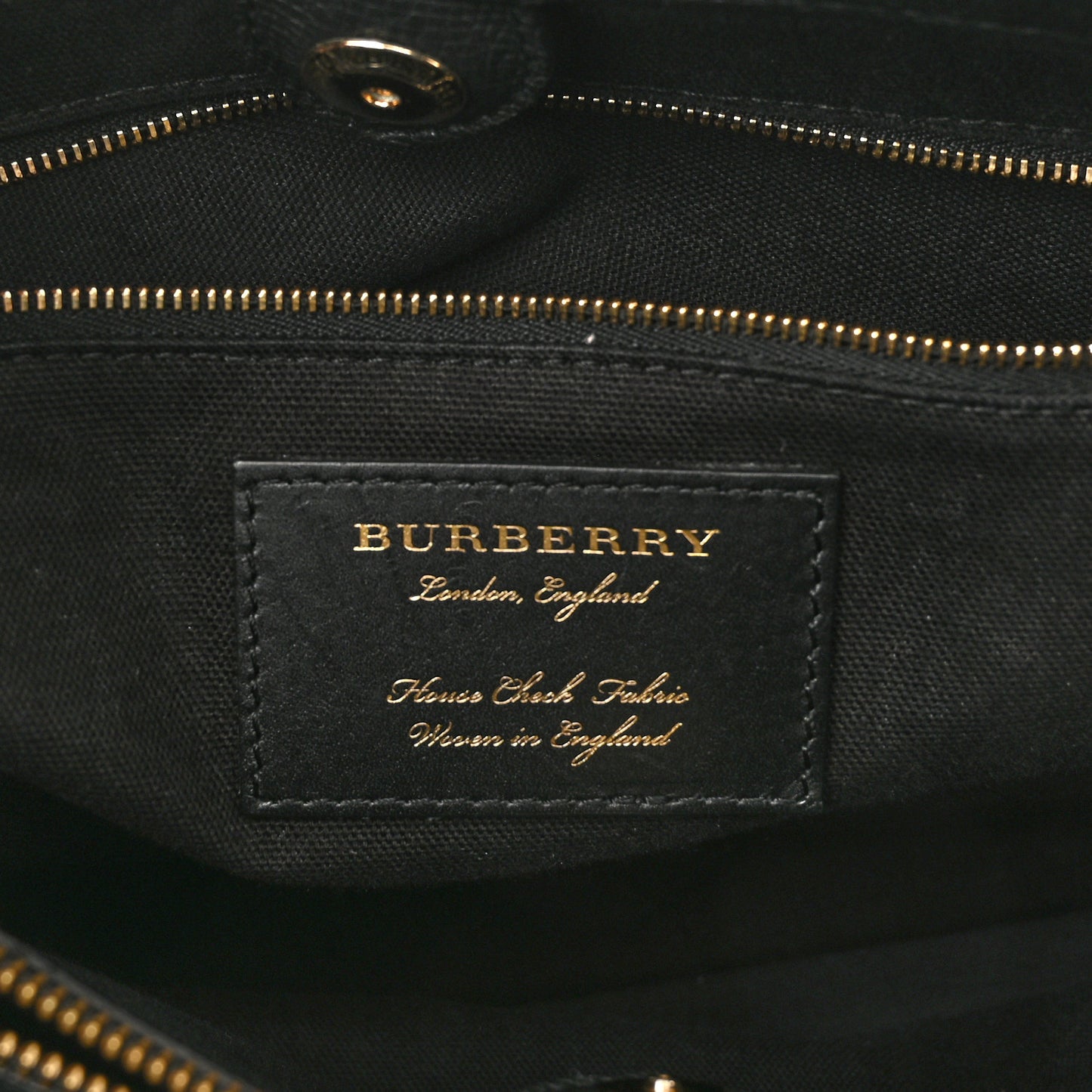 Grainy Calfskin House Check Large Banner Tote Black