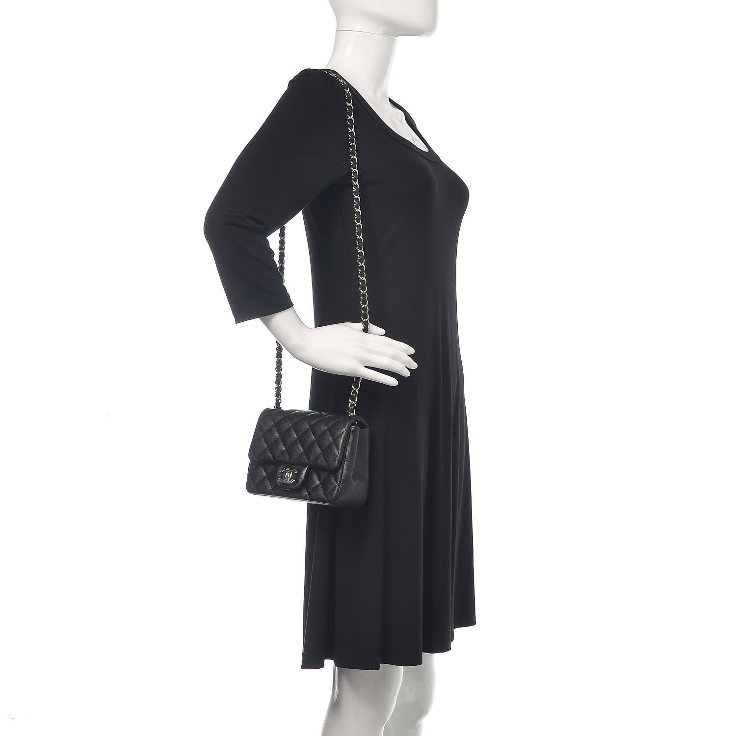 Chanel Caviar Quilted Mini Square Flap Black 2 of 9