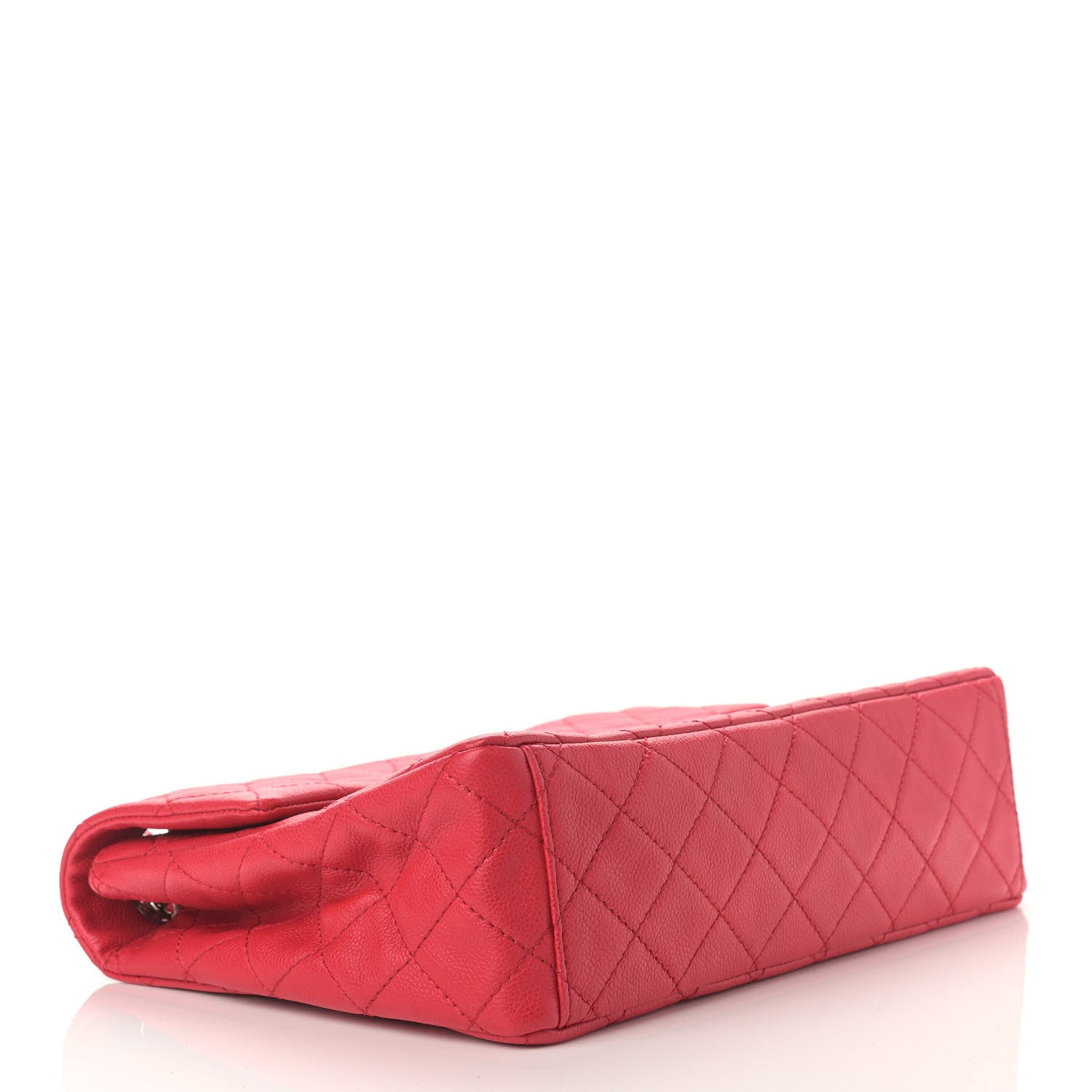 Chanel Washed Caviar Quilted Maxi Single Flap Fuchsia 4 of 10