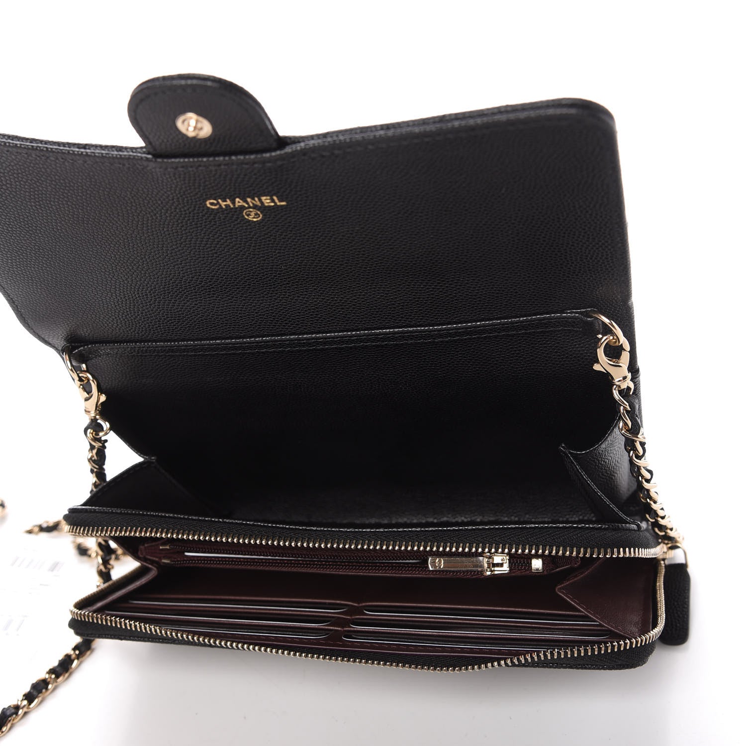 Chanel Caviar Quilted Flap Phone Holder With Chain Black 5 of 12