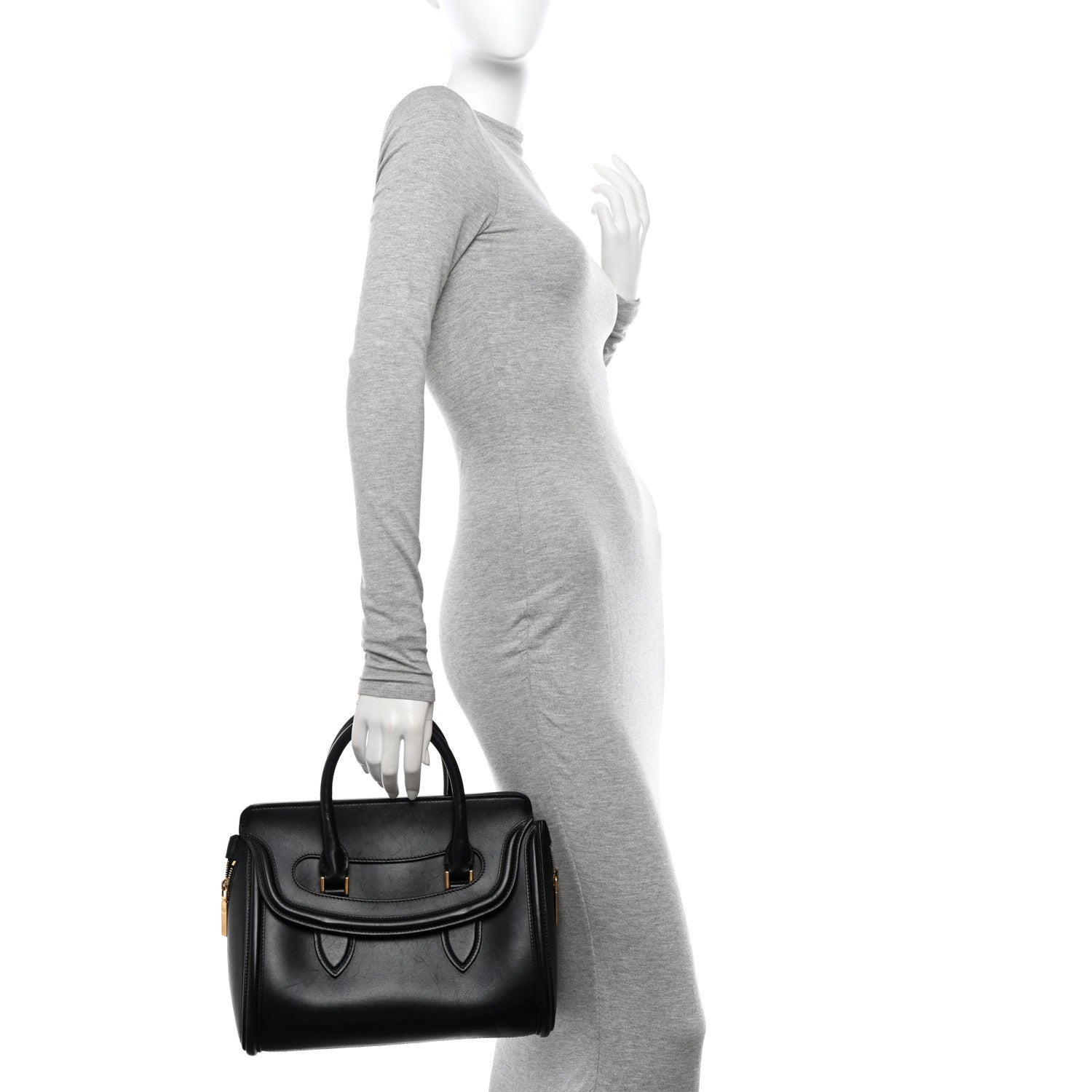 Alexander McQueen Calfskin Small Heroine Black 2 of 22