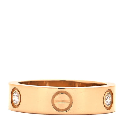 Cartier 18K Yellow Gold 3 Diamond 5.5mm LOVE Ring 56 7.5 3 of 5