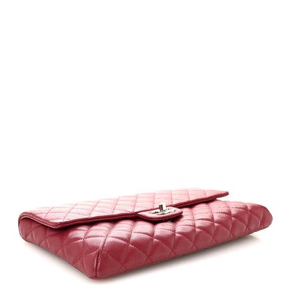 Chanel Caviar Quilted Flap Clutch Red 4 of 9
