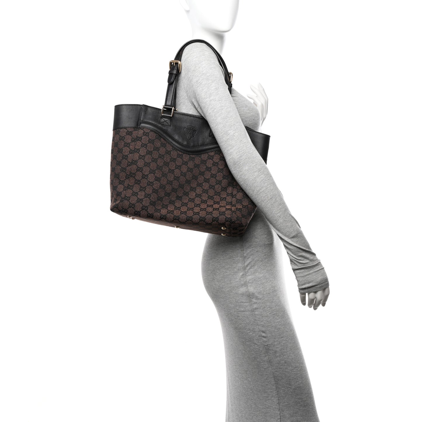 Monogram Crest Tote Brown