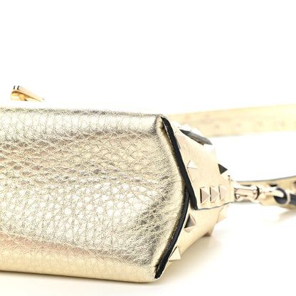 Valentino Garavani Metallic Pebbled Calfskin Mini Rockstud Crossbody Bag Gold 8 of 8