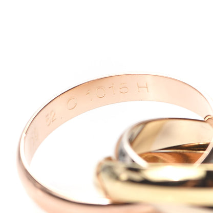 Cartier 18K Pink Yellow White Gold Classic Les Must De Trinity Ring 52 6 5 of 5