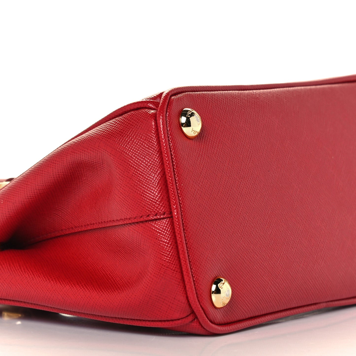 Saffiano Lux Micro Galleria Double Zip Tote Fuoco