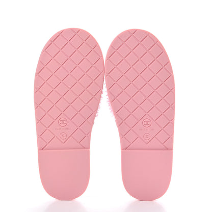 Chanel Tweed CC Flat Mules S Pink 5 of 8