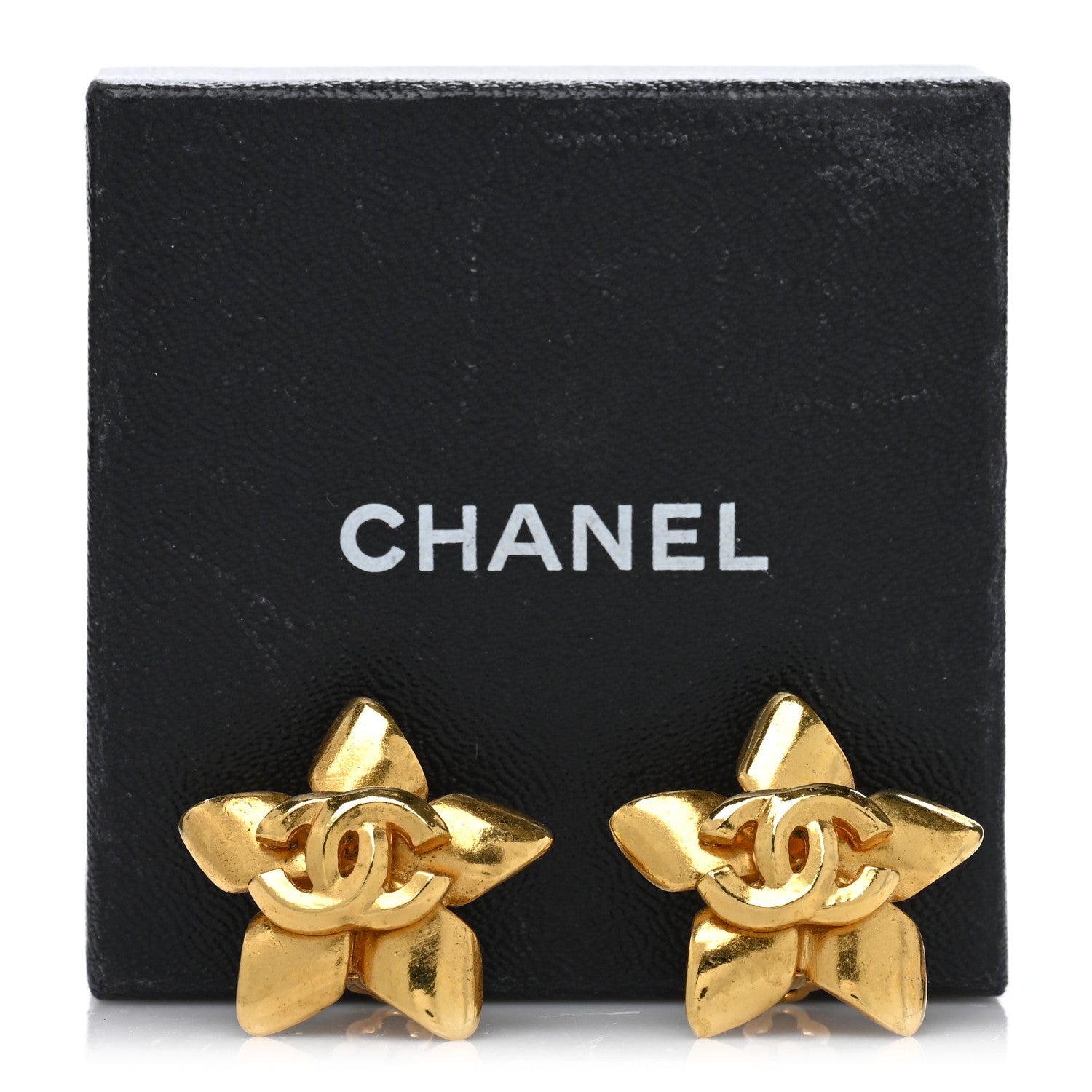 Chanel Metal Flower CC Clip On Earrings Gold 5 of 5